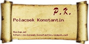 Polacsek Konstantin névjegykártya